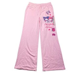Sanrio My Melody Kuromi Pink Wide Leg Sweatpants Mens Medium NEW